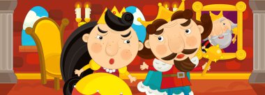 Çizgi film Ortaçağ sahne - görüntü için farklı masallar - kraliyet çift odasında