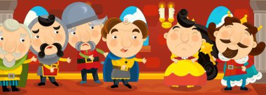 Ortaçağ sahne - görüntü için farklı masallar - moblemen ve royal çift çizgi film