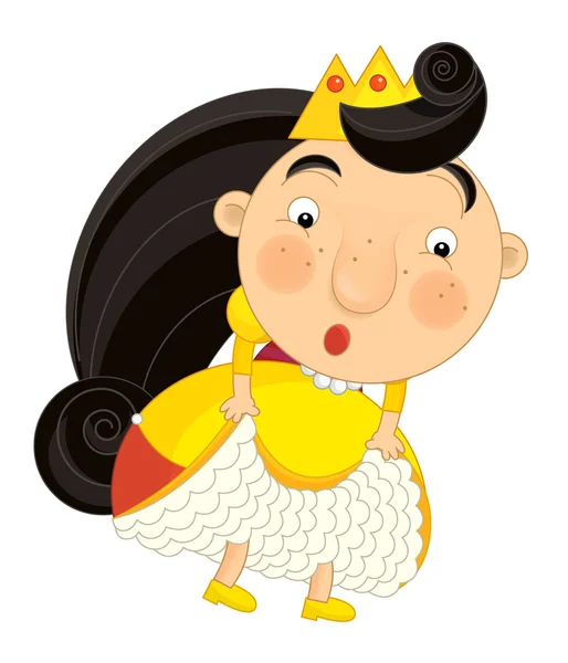 Cartoon princess - isolated character for different fairy tales - surprised — Stock Photo, Image