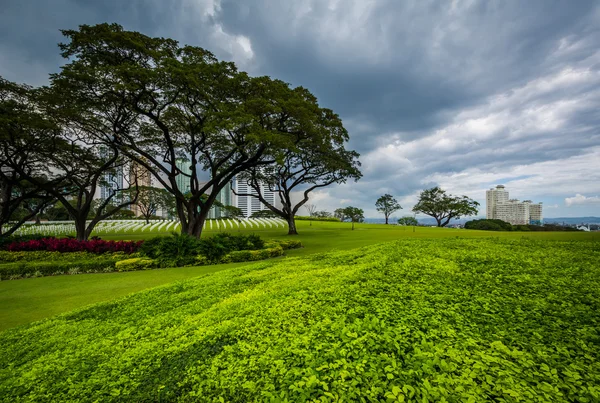Gärten und Bäume auf dem amerikanischen Friedhof in Manila — Stockfoto