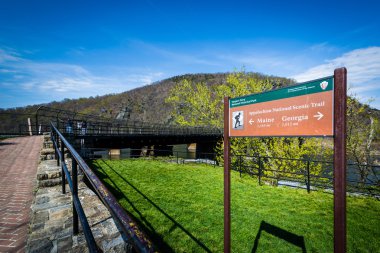Appalachian Trail sign in Harpers Ferry, West Virginia. clipart