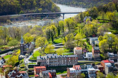 Shenandoah nehri ve Harpers Ferry Maryland Hei üzerinden görünümü