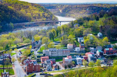 Shenandoah nehri ve Harpers Ferry Maryland Hei üzerinden görünümü