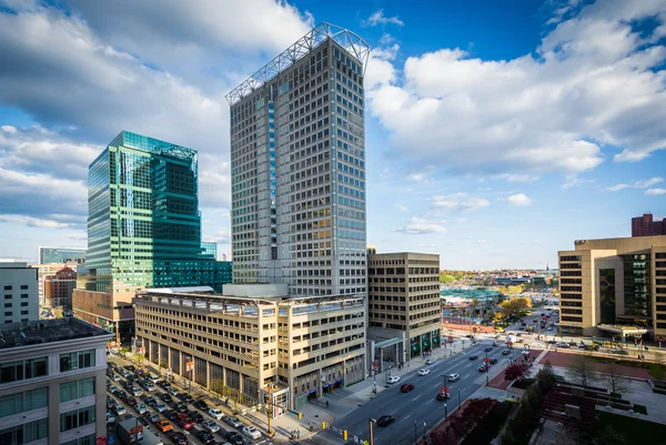 Widok na budynki w centrum miasta Baltimore, Maryland. — Zdjęcie stockowe