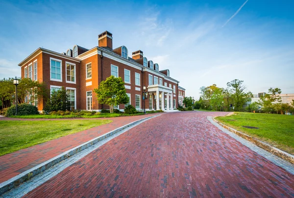 Driveway og Mason Hall, ved Johns Hopkins University, Baltimore , – stockfoto