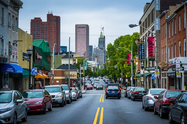 Light Street, in Federal Hill, Baltimore, Maryland. — Stock Photo, Image