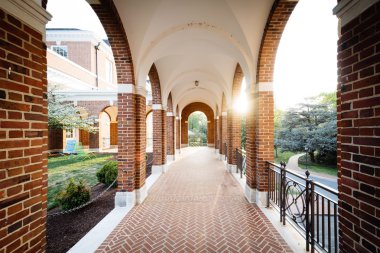 Baltimore, Maryl Johns Hopkins Üniversitesi'nde kemerli koridor