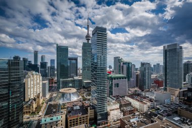 Şehir Toronto, Ontario modern binalar görünümünü.