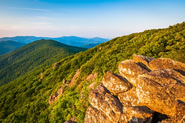 Weergave van de Blue Ridge Mountains van de Pinnacle, langs het toegangspunt — Stockfoto