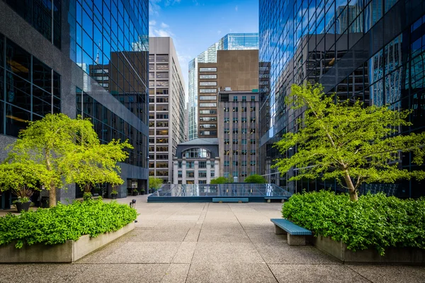 Courtyard and modern buildings in downtown Toronto, Ontario. — Stock Photo, Image