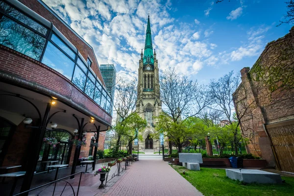 Market Lane Park and The Cathedral Church of St. James, in Toron — Stock Photo, Image