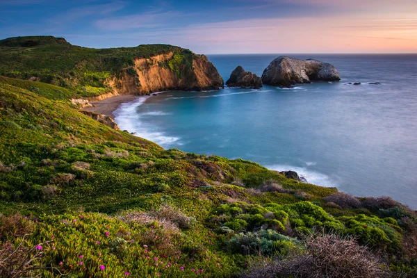 Sonnenuntergang Blick auf Rodeo-Strand, am Golden Gate National Recreation — Stockfoto