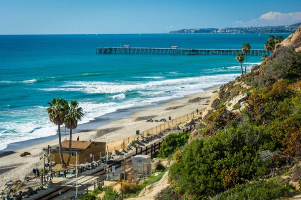 Vista de la playa y muelle en San Clemente, California . —  Fotos de Stock