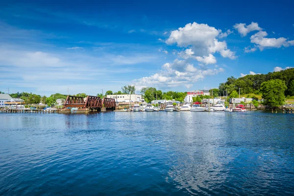 Pohled na řeku Seekonk, v Providence, Rhode Island. — Stock fotografie