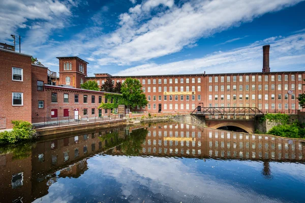 De historische Cocheco Mill, in Dover, New Hampshire. — Stockfoto