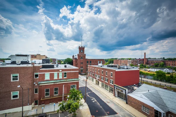 Weergave van gebouwen in het centrum van Nashua (New Hampshire). — Stockfoto