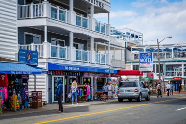 Şirketlerin Ocean Boulevard, Hampton Beach, New Hampshire üzerinde.