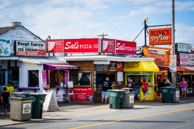 Şirketlerin Ocean Boulevard, Hampton Beach, New Hampshire üzerinde.