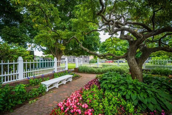 Jardins au Prescott Park, à Portsmouth, New Hampshire . — Photo