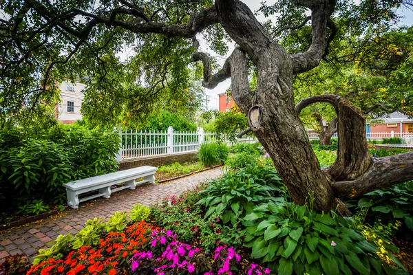 Jardines en Prescott Park, en Portsmouth, New Hampshire . — Foto de Stock