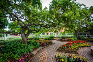 Prescott Park, Portsmouth, New Hampshire bahçeleri.