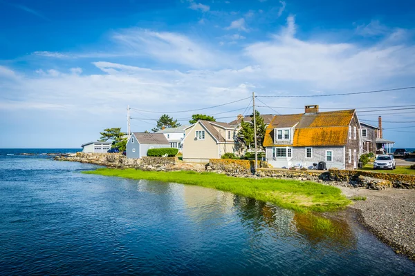 Houses on an inlet in Rye, New Hampshire. — Stock Photo, Image