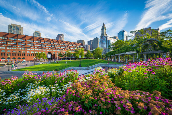 Gardens at Christopher Columbus Waterfront Park in the North End