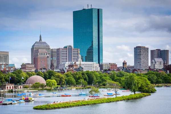 Widok Charles River i Back Bay od Longfellow Bridg — Zdjęcie stockowe