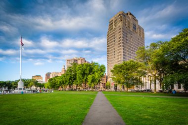 Geçit New Haven yeşil ve şehir, yeni binalar