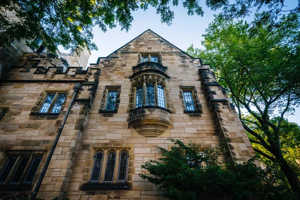 Edifício histórico no campus da Universidade de Yale, em New Haven — Fotografia de Stock