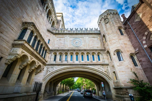 The High Street Arch, na Universidade de Yale, em New Haven, Connecti — Fotografia de Stock