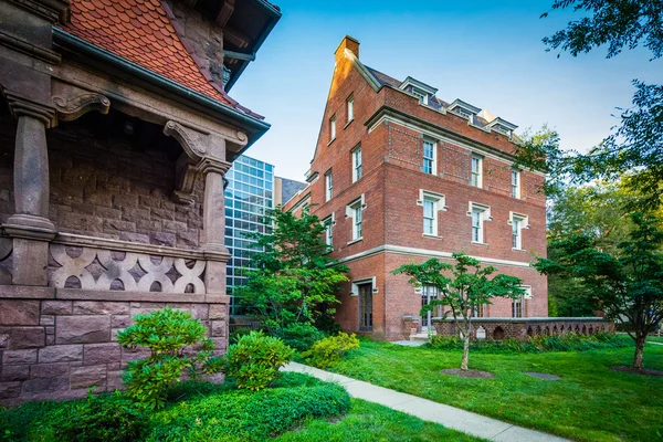 Das warner house und die dow hall auf dem campus der yale universität, — Stockfoto