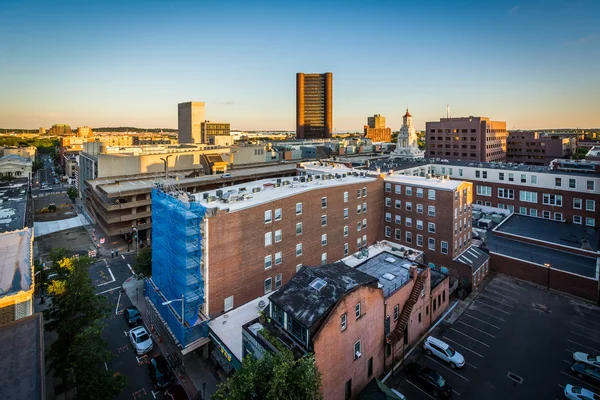 Vista de edifícios no centro de New Haven, Connecticut . — Fotografia de Stock