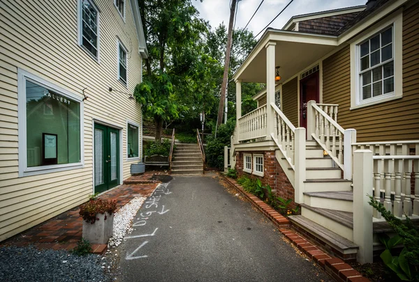 Domów i wąskich uliczek w Provincetown, Cape Cod, Massachusett — Zdjęcie stockowe