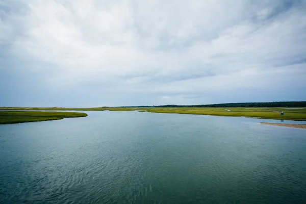 Stream in een wetland gezien van de Sandwich-Promenade, in Sandwic — Stockfoto