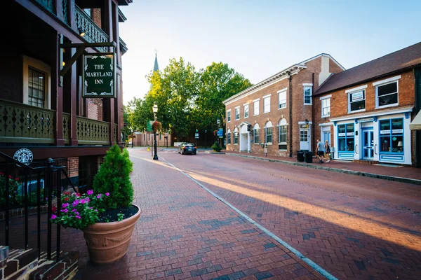 De Maryland Inn en de gebouwen langs de Main Street, in het centrum van een — Stockfoto