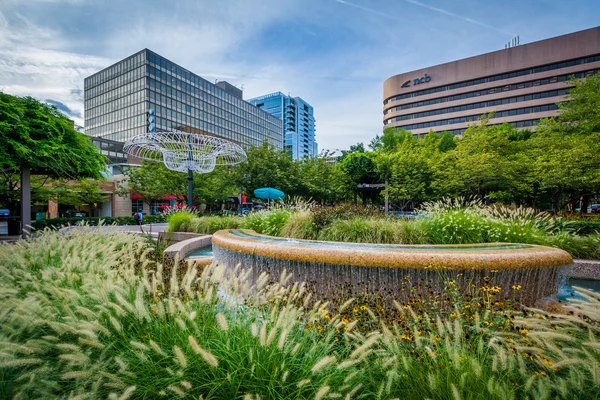 Fuentes y edificios modernos en Crystal City, Arlington, Virgi — Foto de Stock