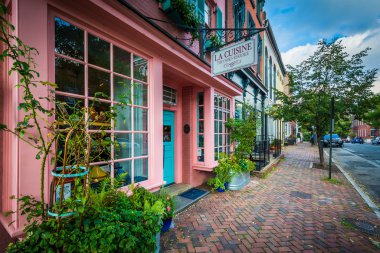 Shops in the Old Town of Alexandria, Virginia. clipart