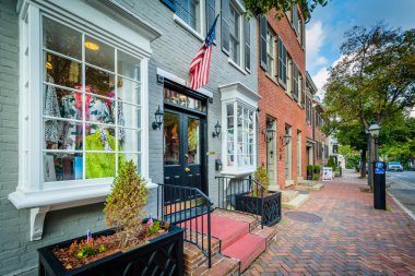 Shops in the Old Town of Alexandria, Virginia. clipart
