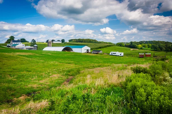 Blick auf einen Bauernhof im ländlichen Baltimore County, Maryland. — Stockfoto