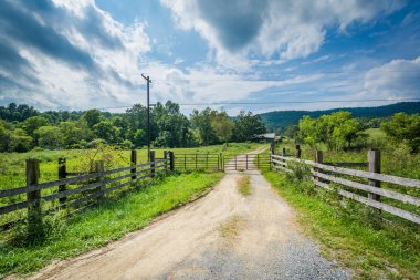 Toprak yol kırsal Shenandoah Vadisi, Virginia.