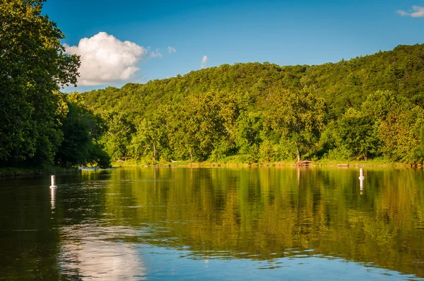 O rio Shenandoah, no vale rural de Shenandoah, Virgínia — Fotografia de Stock