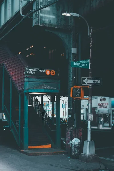 Entrance Brighton Beach Station Brooklyn New York City — Stock Photo, Image