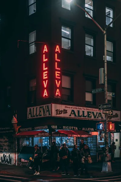 Escena Nocturna Little Italy Manhattan Nueva York — Foto de Stock