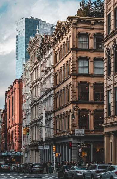 Arquitetura Histórica Longo Broome Street Soho Manhattan Nova York — Fotografia de Stock