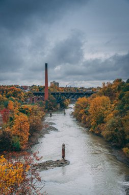 Genesee Nehri sonbahar renginde, Rochester, New York 'ta.