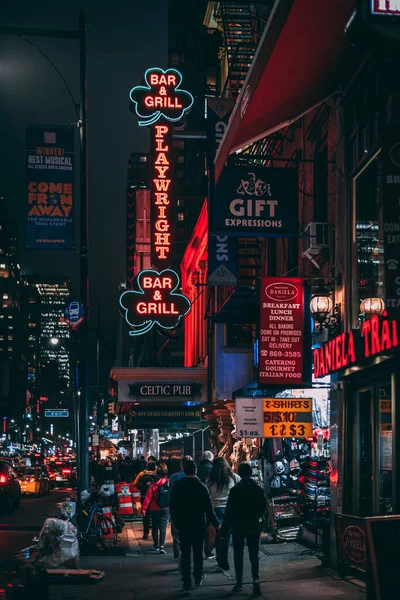 Panneau Pub Celtique Dramaturge Nuit Hells Kitchen Manhattan New York — Photo