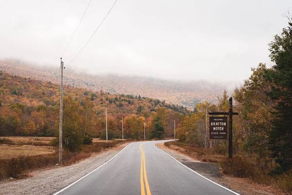 Grafton Notch State Park Sinal Cor Outono Maine — Fotografia de Stock