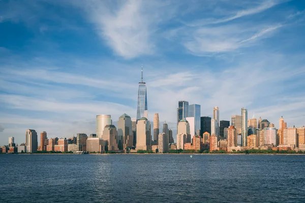 Utsikt Över Skyline Finansdistriktet Manhattan Från Liberty State Park New — Stockfoto