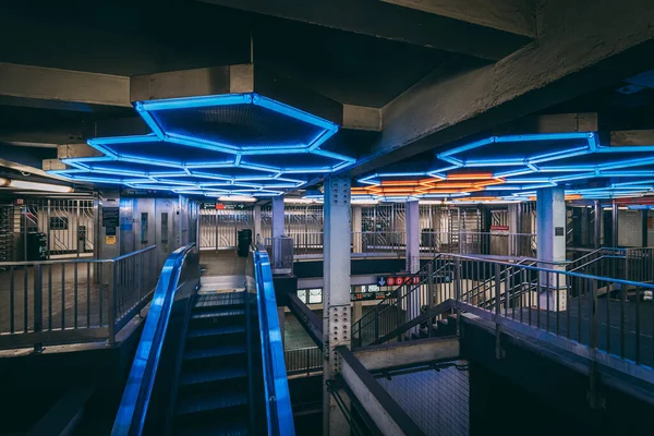 Interior Estación Metro Broadway Lafayette Street Manhattan Nueva York — Foto de Stock
